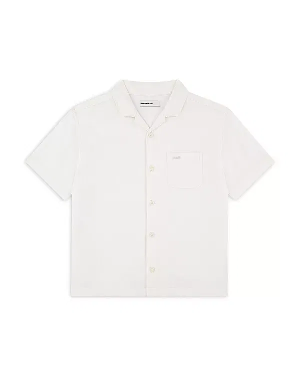 Детская рубашка для мальчиков с коротким рукавом Abercrombie Kids, Bright White