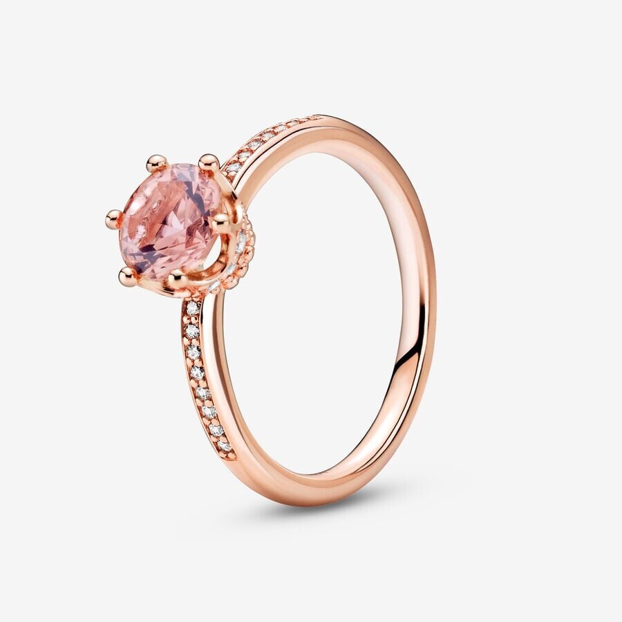 

Кольцо Pandora Moments Pink Sparkling Crown Solitaire, розовое золото