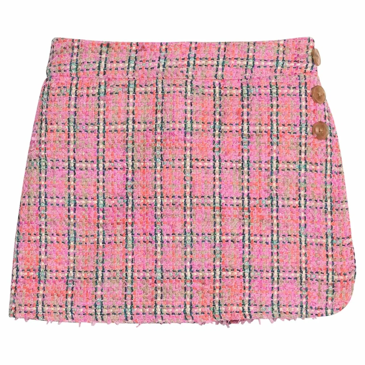 Детская юбка-шорты в клетку Palermo Plaid Mini Skort Bisby, розовый — фото 2