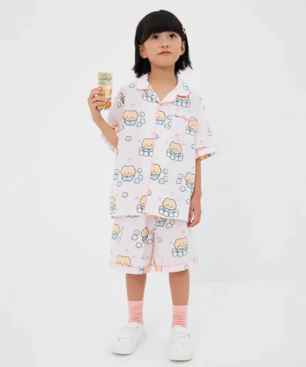 Пижама с коротким рукавом, Манго Ми, Spao Kids, светло-розовый