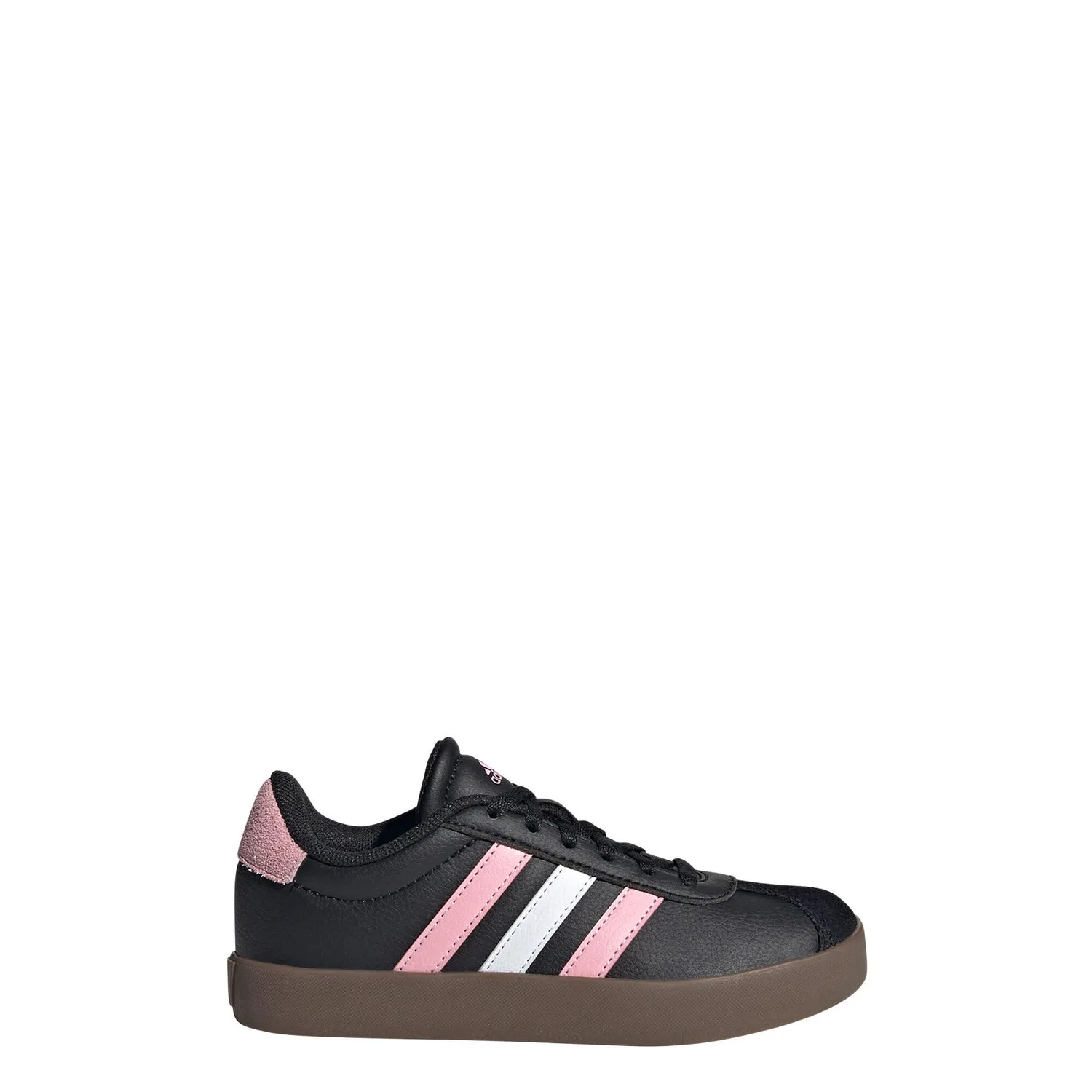 Детские кроссовки из замши VL Court 3.0 Kids Adidas, Schwarz Rosa Weiss