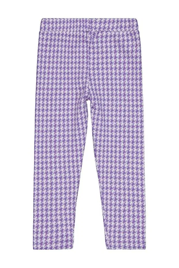 Детские леггинсы для девочек с принтом Houndstooth pattern Civil Girls, Purple — фото 2