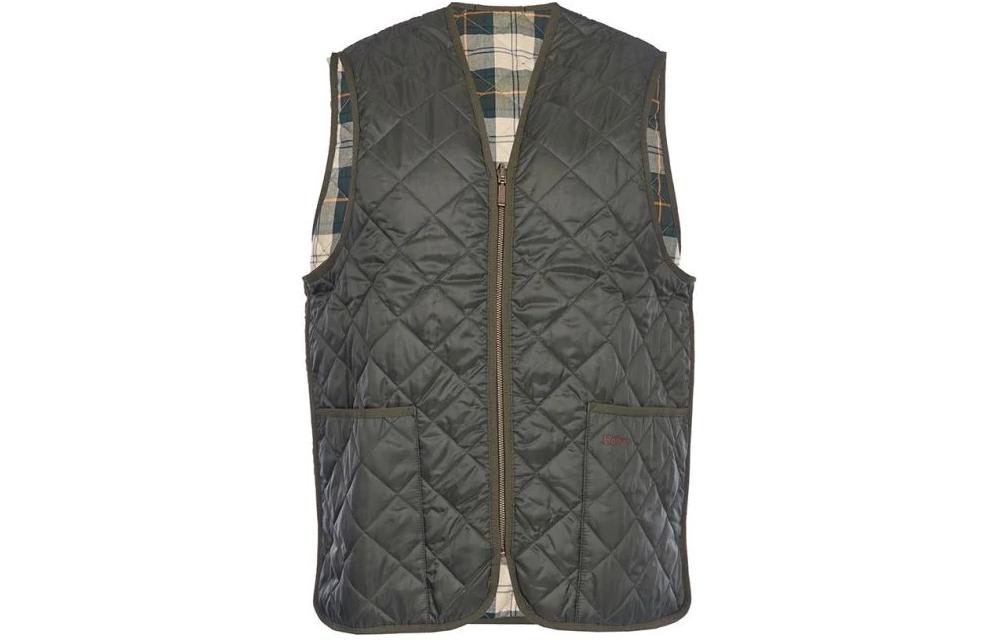 

Реверсивная клетчатая стеганая жилетка с молнией BARBOUR, зеленый