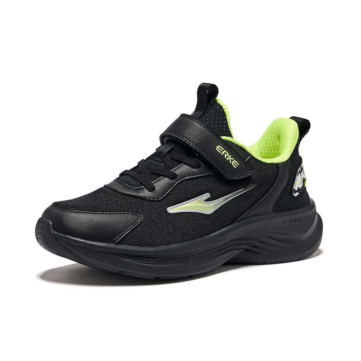 Беговые кроссовки Kids ERKE KIDS, jet черный/fluorescent bright зеленый/bright серебро — фото 3