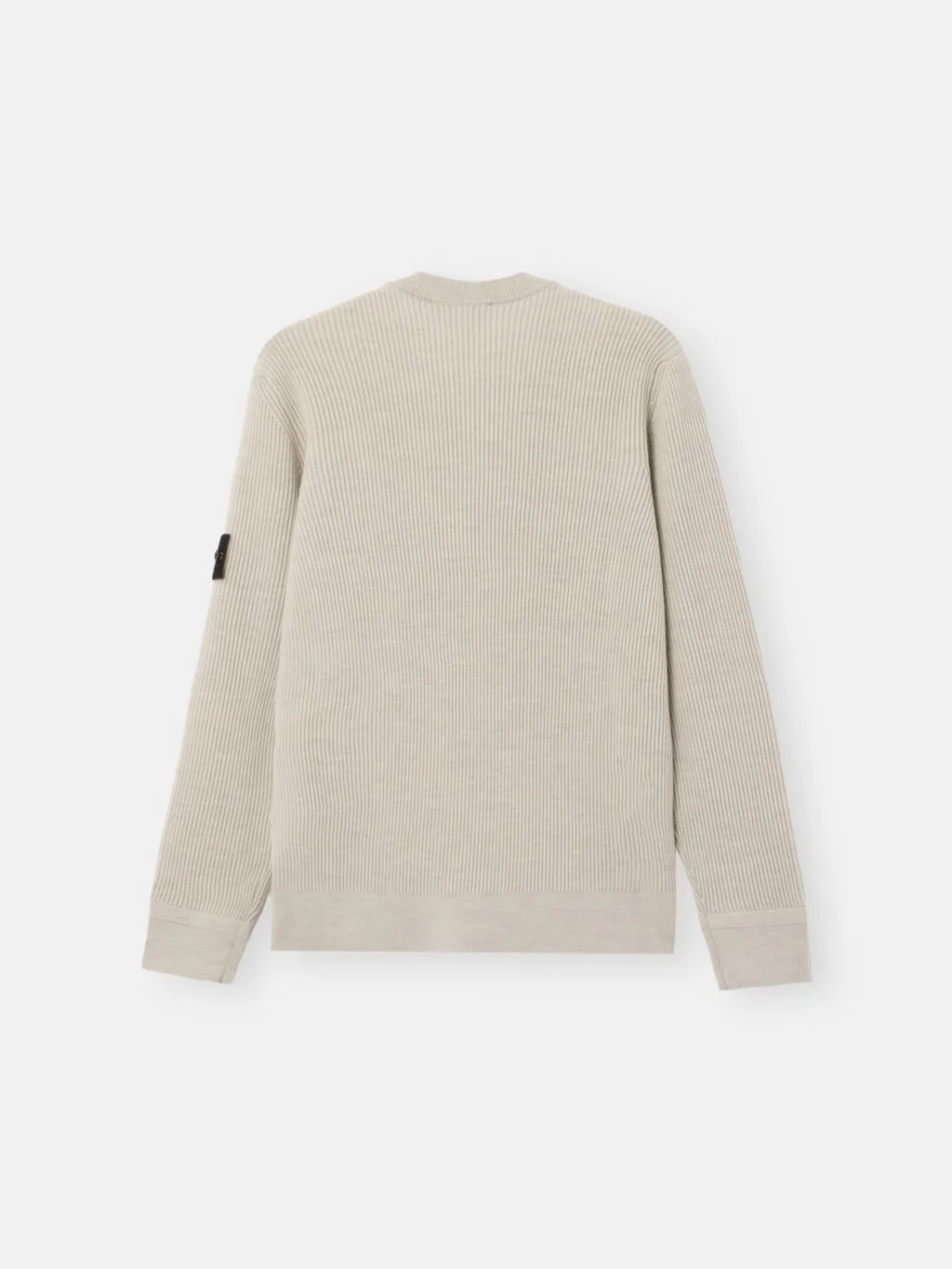 Мужской вязаный свитер Stone Island Regular-fit Crewneck With Fine-ribbed Trims, песочно-меланжевый — фото 4