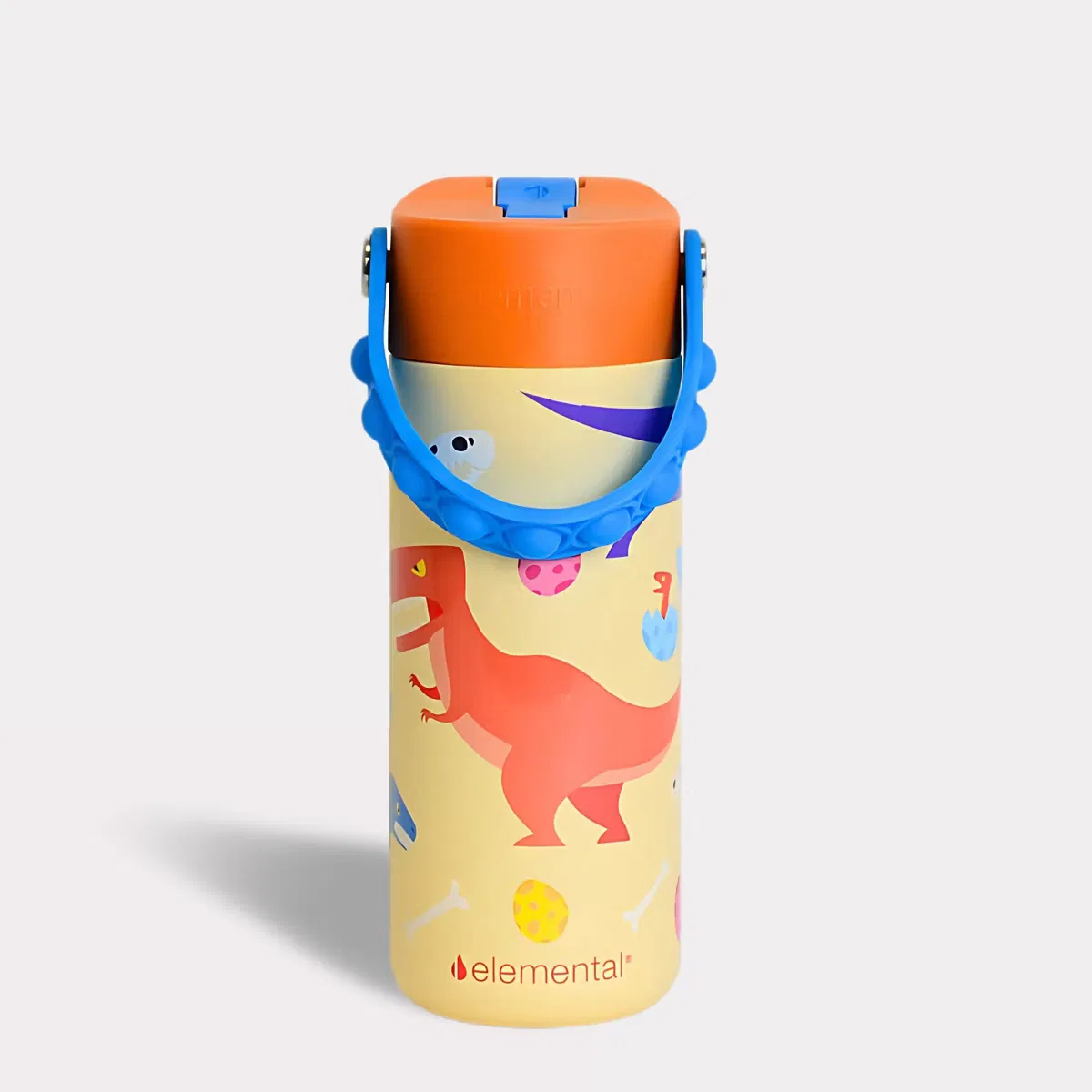 Детская термобутылка 530 мл с трубочкой и ручкой Pop-It Dino Rage Elemental, Dino Rage