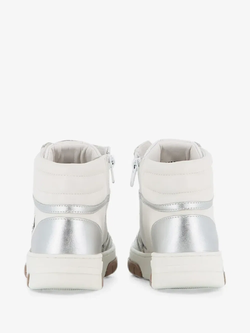 Высокие кроссовки с эффектом металлик Karl Lagerfeld Kids, белый — фото 4