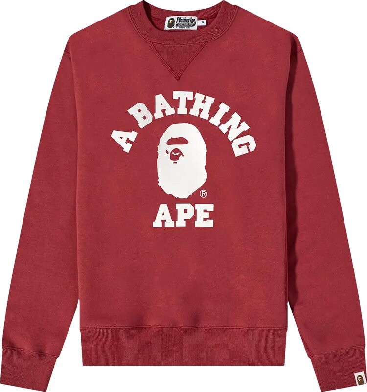 

Толстовка BAPE College Crew Sweat 'Burgundy', красный