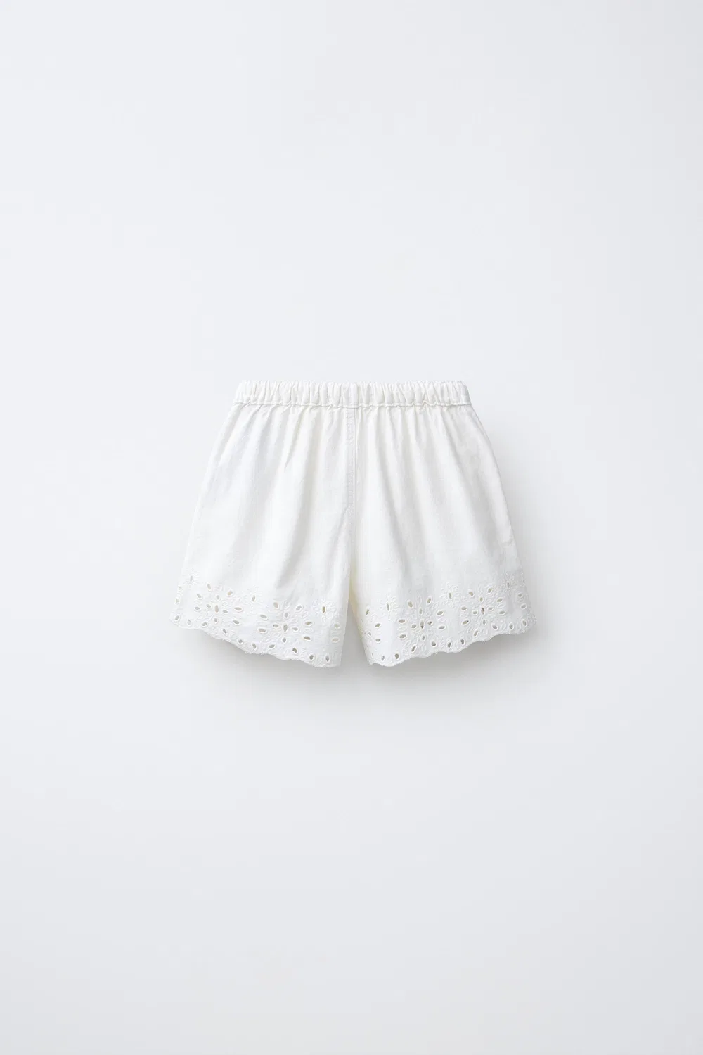 Шорты-бермуды с вышивкой ZARA, White — фото 2