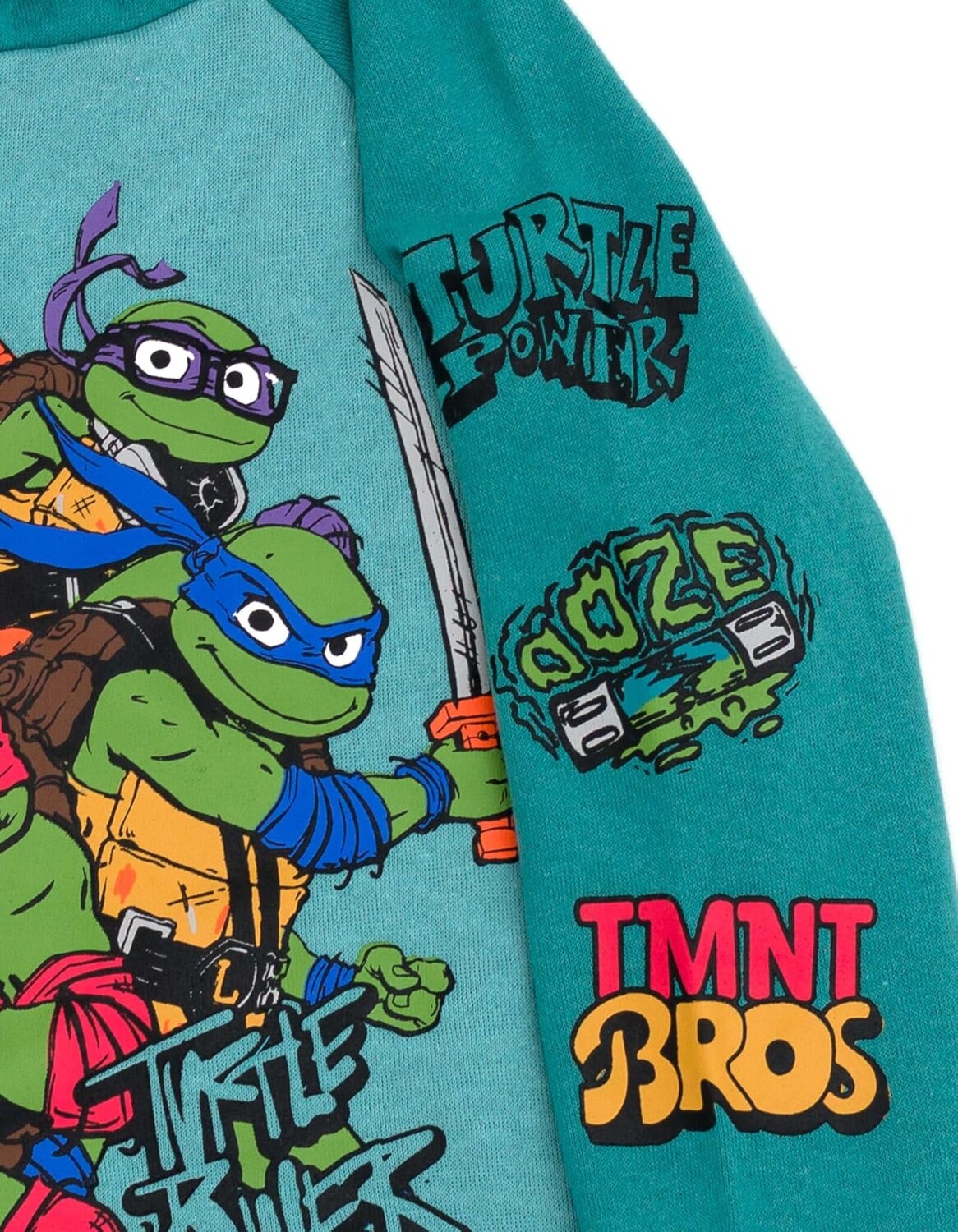 Детский флисовый костюм Teenage Mutant Ninja Turtles, Hoodie And Pants, 2 предмета, бирюзовый — фото 4