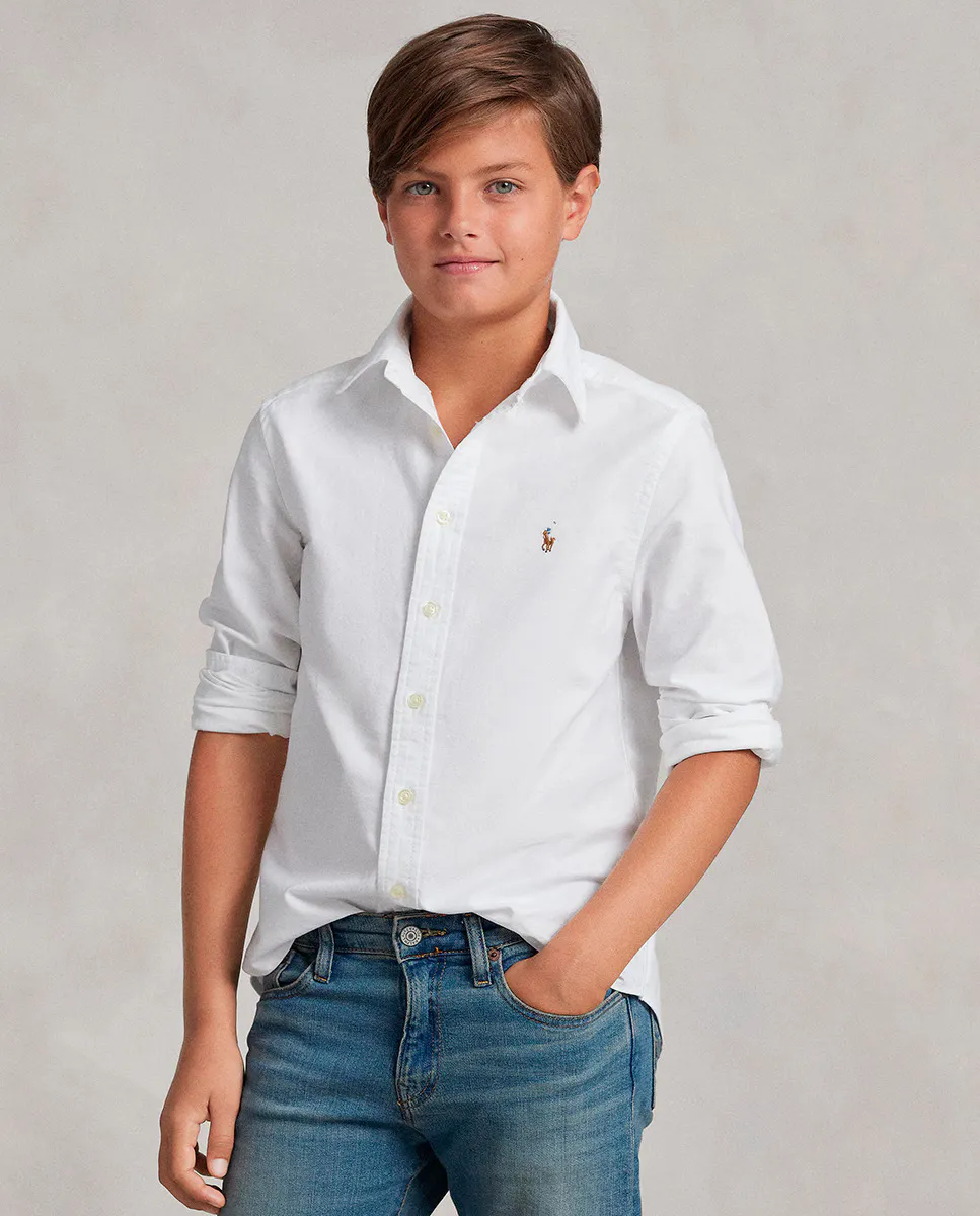 

Рубашка из хлопка оксфорд для мальчиков Polo Ralph Lauren, белый