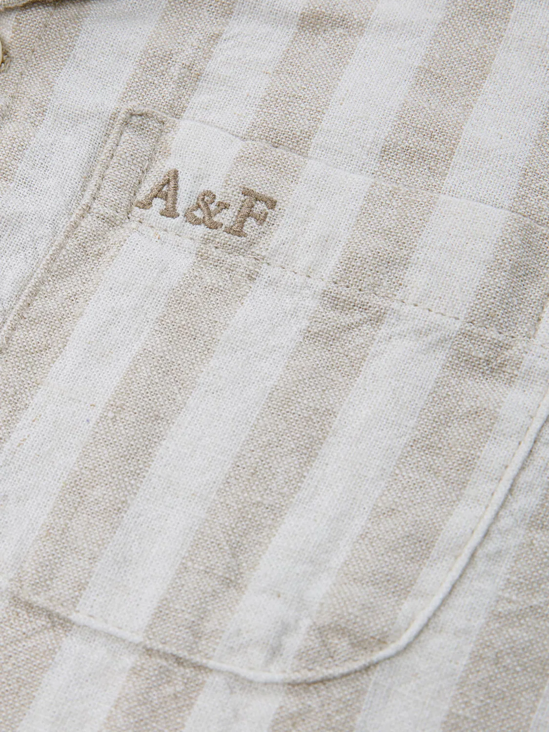 Рубашка Abercrombie & Fitch прямого кроя на пуговицах цвет серо-коричневый, светло-серый — фото 3