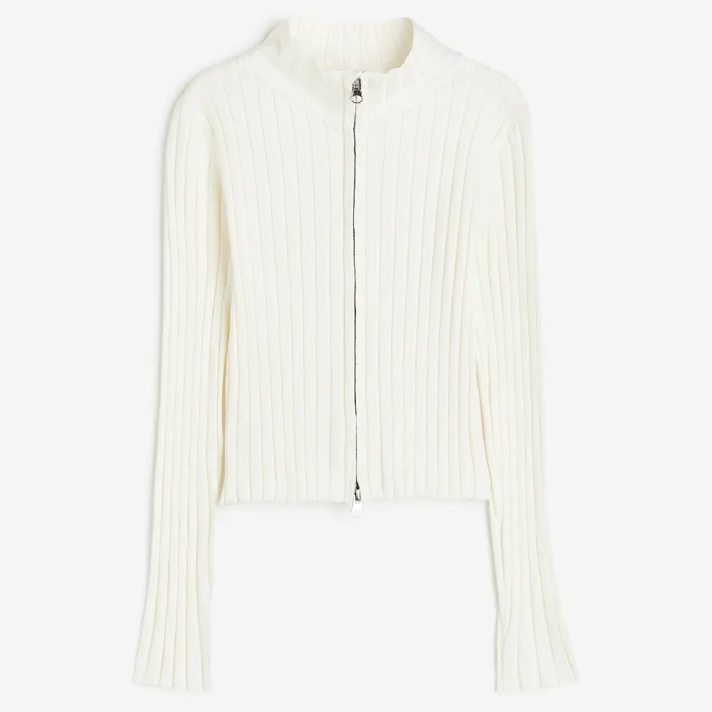 

Кардиган H&M Kids Rib-knit with Zipper, белый