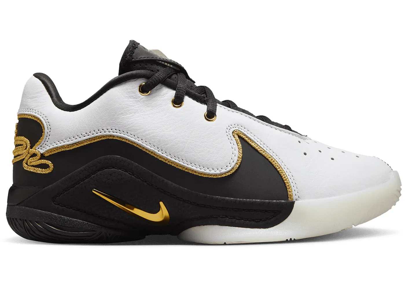 Детские кроссовки для баскетбола Nike LeBron 22, White/Black/Metallic Gold