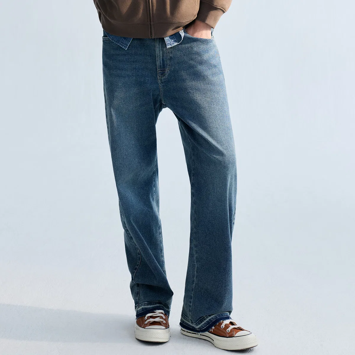 Мужские джинсы прямого кроя Medium Washed GAP — фото 4