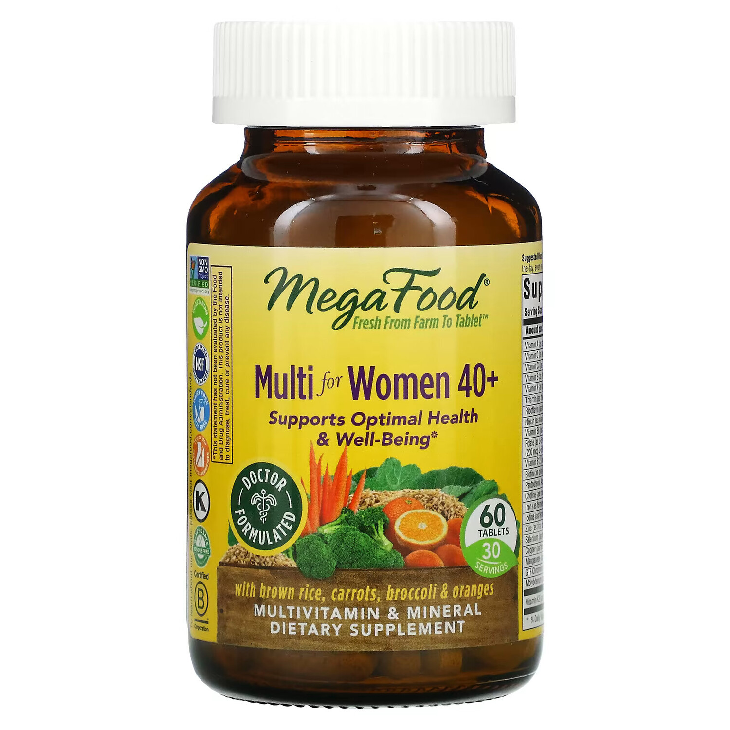 

MegaFood, мультивитамины для женщин от 40 лет, 60 таблеток