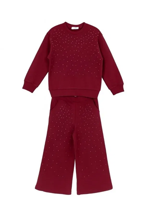 Детский спортивный комплект для девочек из хлопка Nk Kids, Burgundy