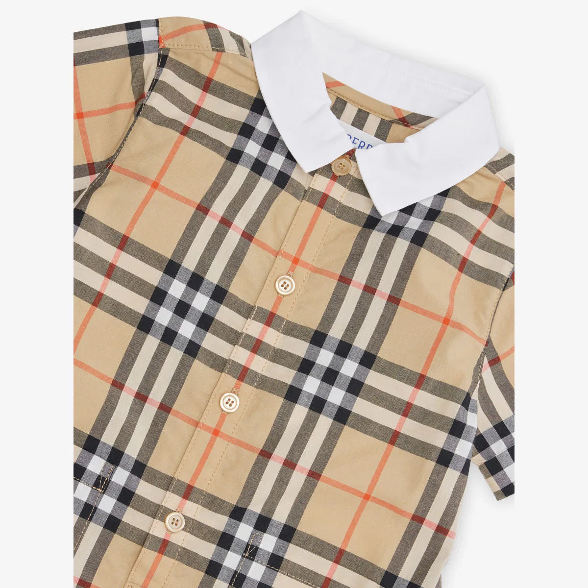Боди из хлопкового поплина с клетчатым принтом «Андреас» (3-18 месяцев) Burberry — фото 2