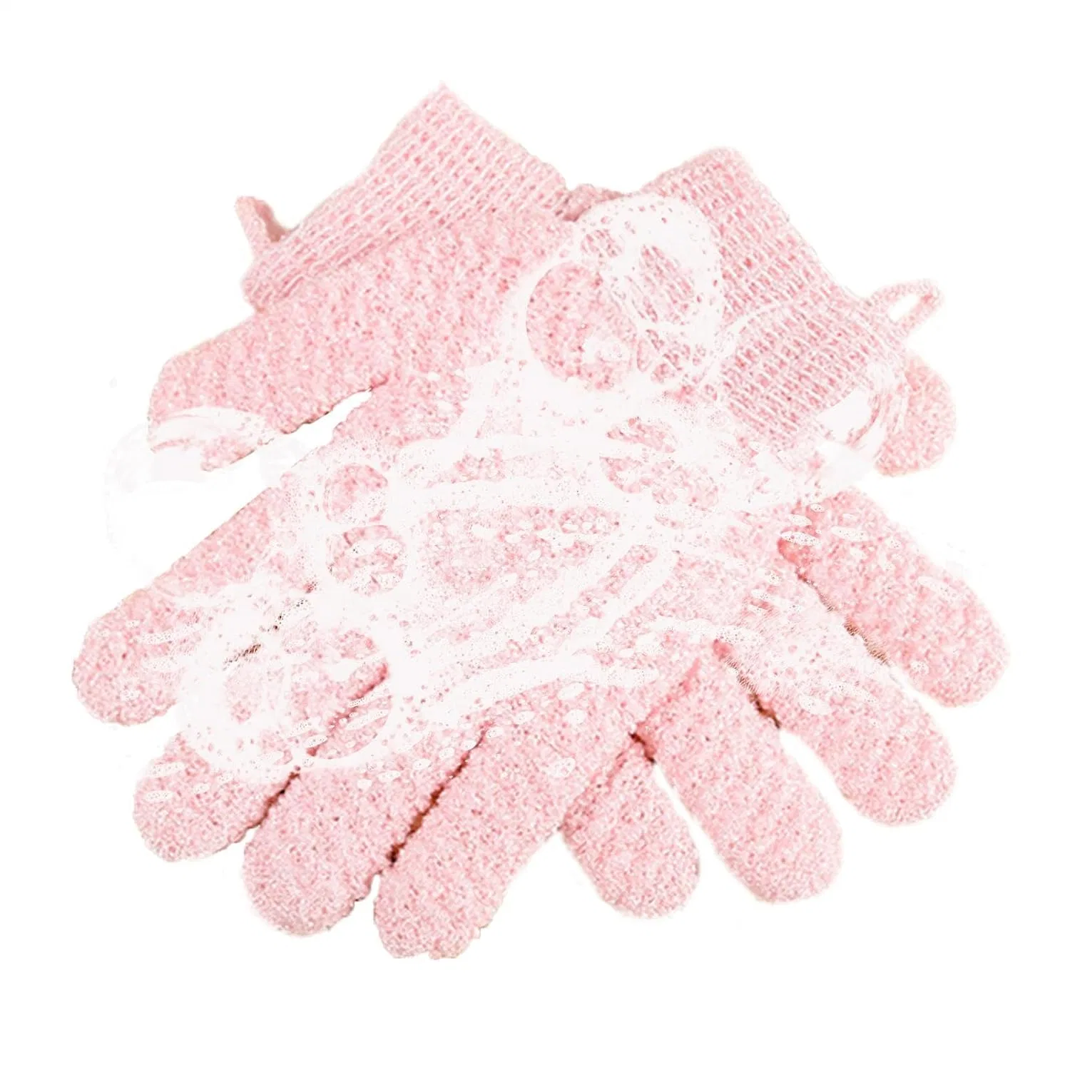 Мочалки для тела, розовые, 19.5x12 см, Nylon Générique