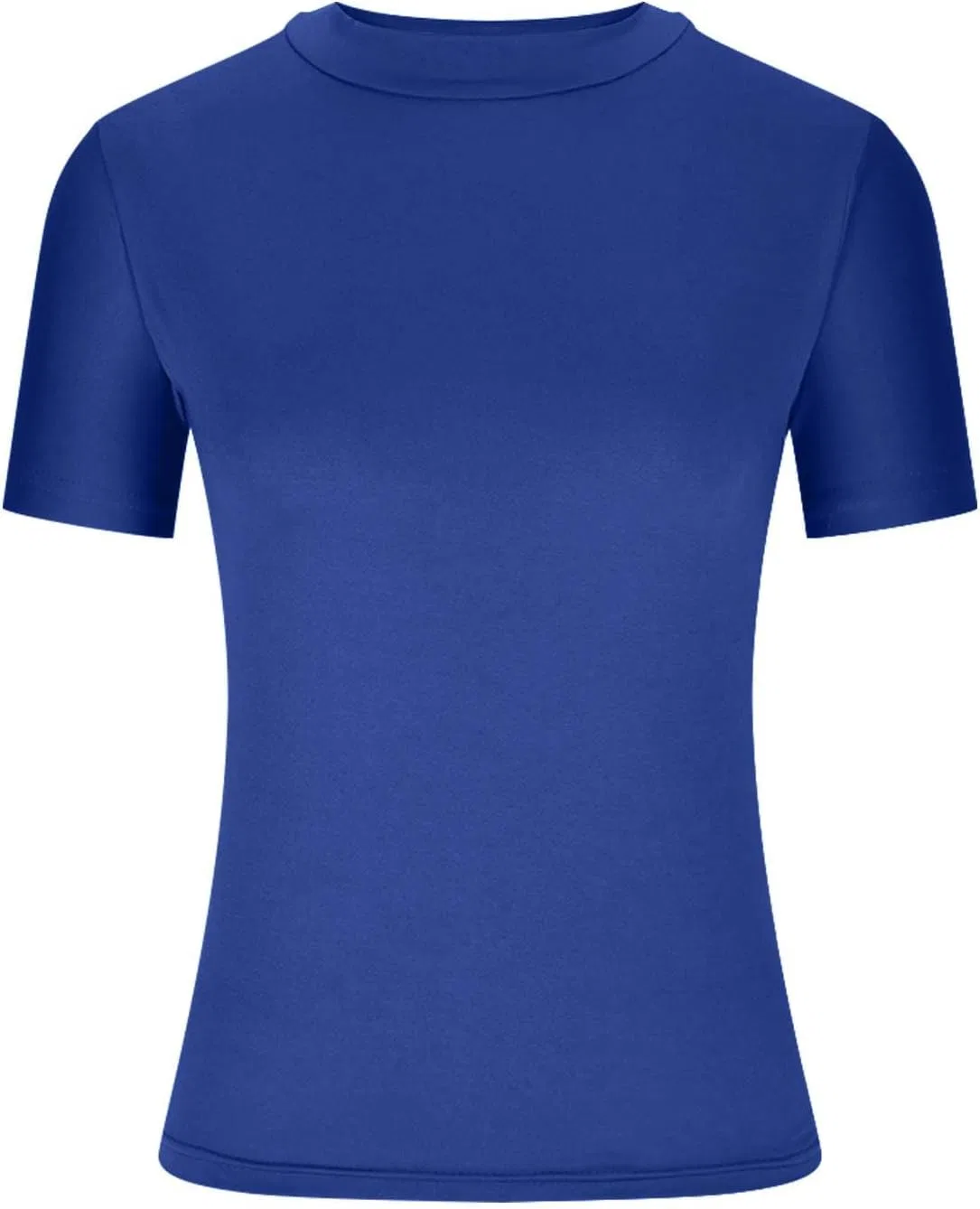 Женская облегающая футболка с круглым вырезом crop top, Blue — фото 2