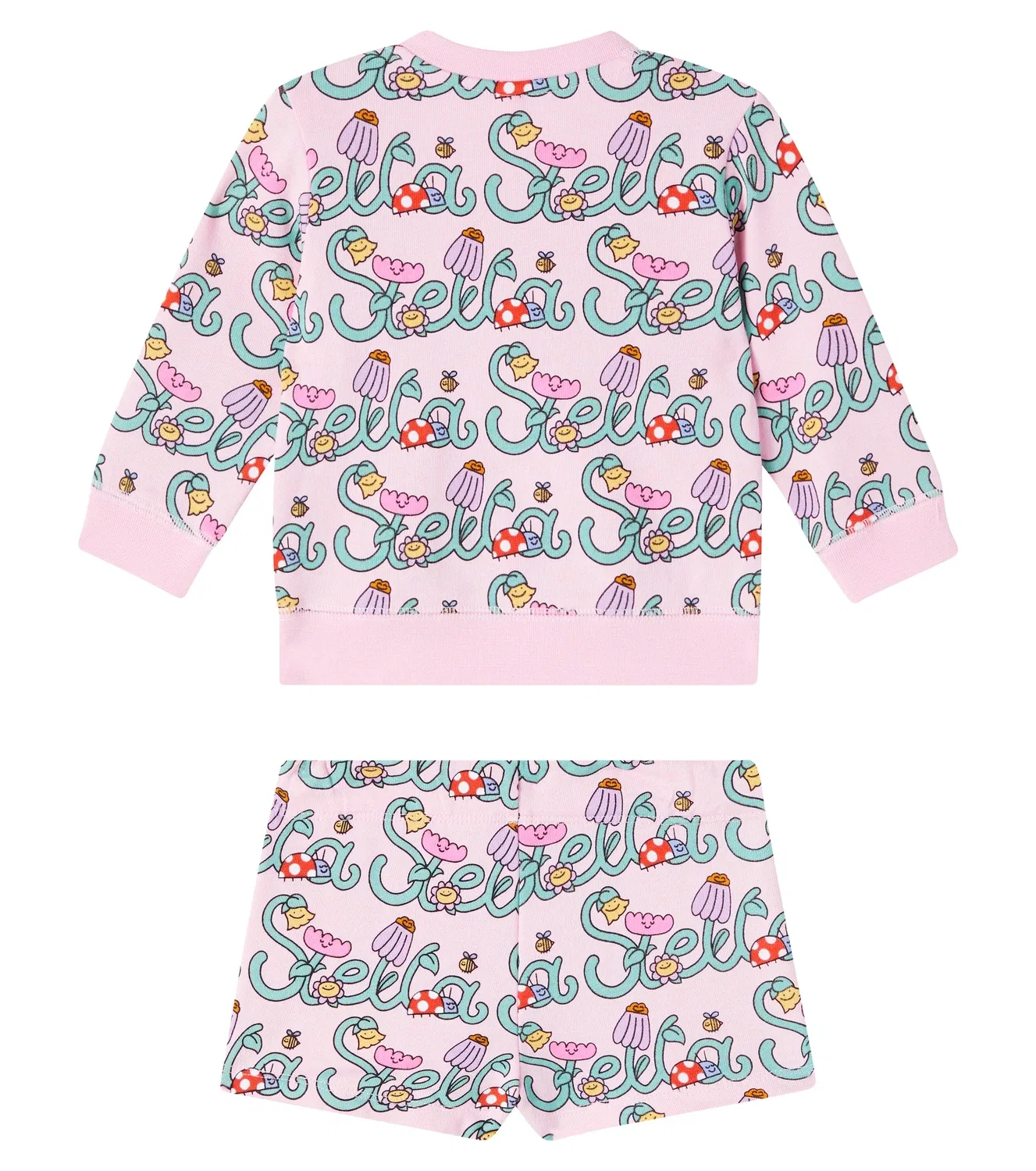 Комплект из свитшота и шорт Stella Vine Stella Mccartney Kids, розовый — фото 4