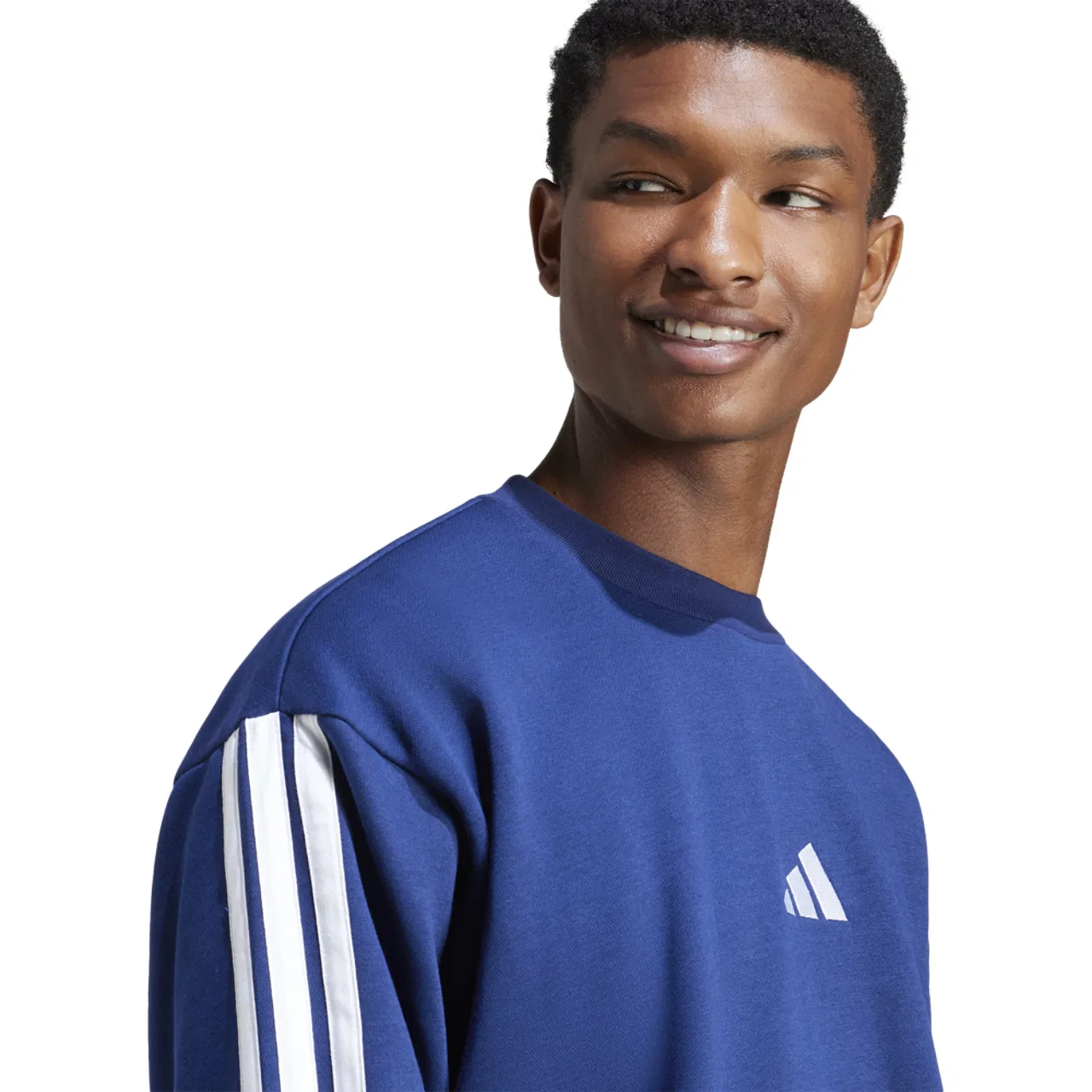 Мужской свитшот Essentials 3-Stripes Fleece Adidas, цвет Dark Blue/White — фото 4
