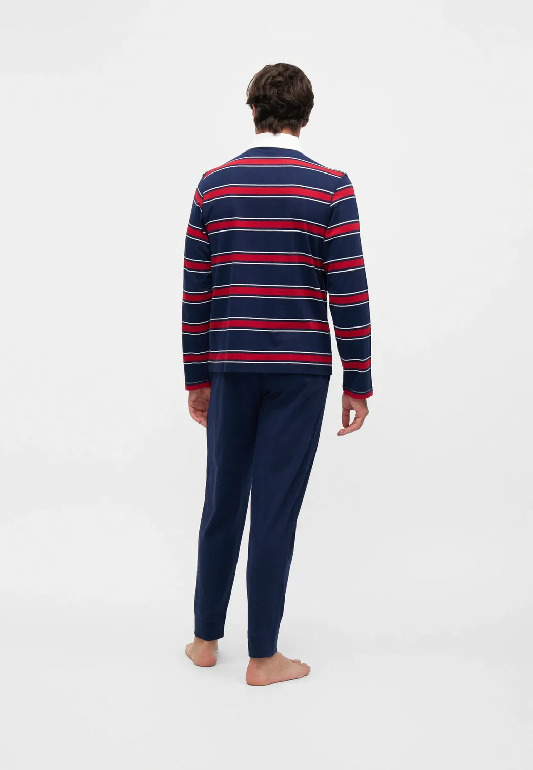 Пижамный комплект для регби Ls - th heritage sleep - пижама Tommy Hilfiger, Rwb Yd Stripe Carbon Navy — фото 3