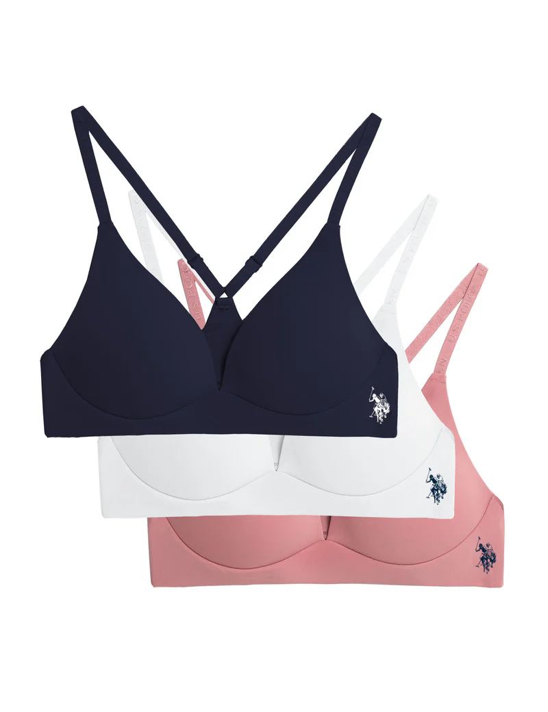 

Бюстгальтер U.S. Polo Assn 3pk Assorted Wire Free With Adjustable Straps, 3 шт.