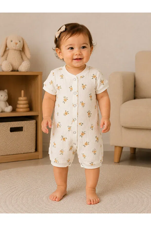 Детский комбинезон для новорожденных из органического муслина Greenmoss, Gold