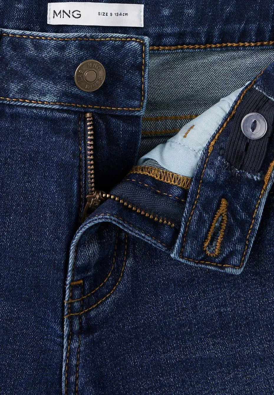 Детские джинсы облегающего кроя Mango Kids, Dark Blue — фото 3