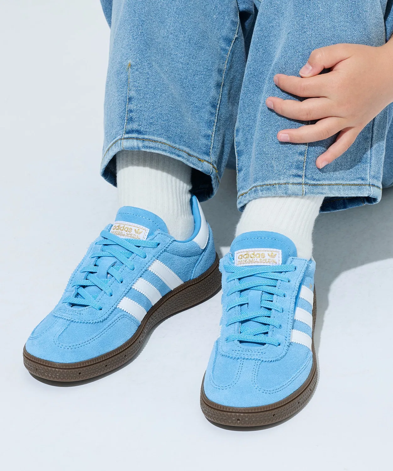 Детские кроссовки с эластичными шнурками и липучкой Handball Spezial Comfort Closure Elastic Lace Kids Adidas, Blue — фото 2