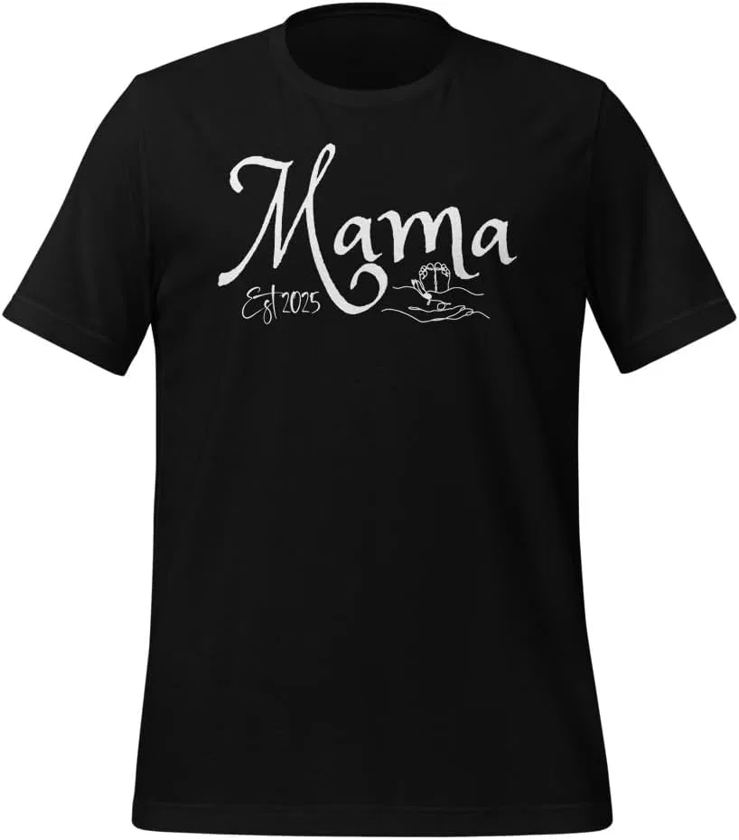 Футболка с принтом Mama Est 2025 Generic, Black
