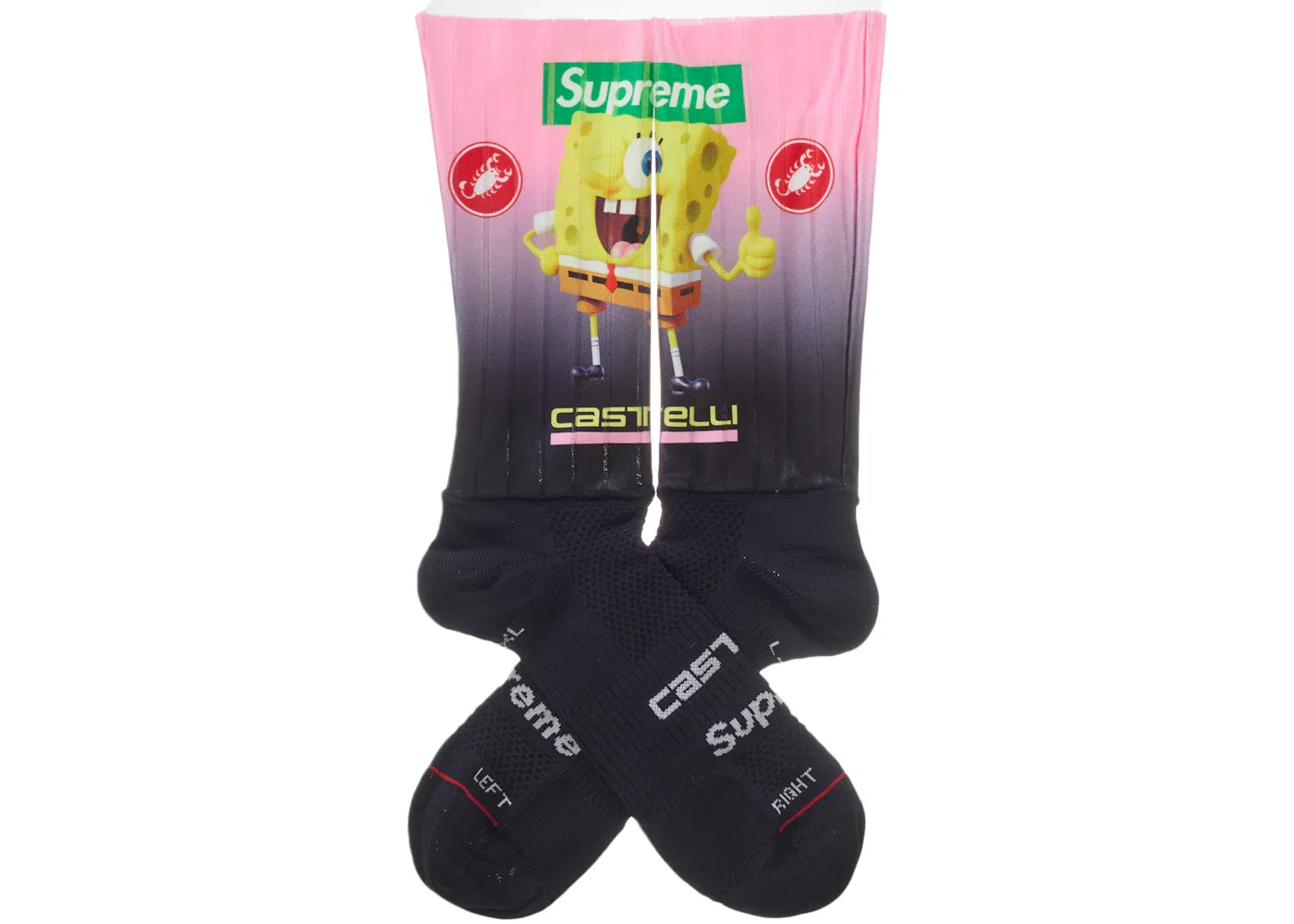 Детские носки с принтом Supreme SpongeBob SquarePants Castelli Cycling Sock (1 Pack), Black — фото 3