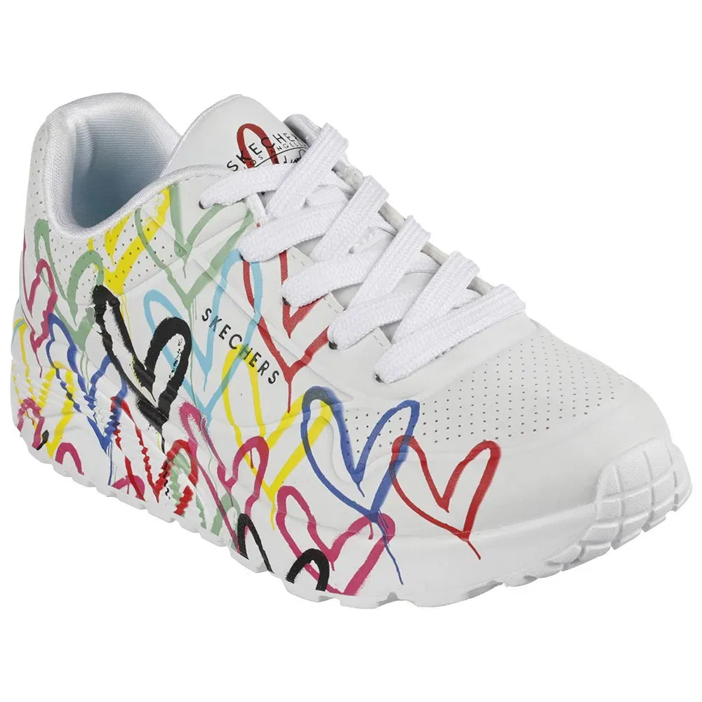 Детские кроссовки для девочек с принтом Uno Lite Spread The Love Skechers, Multicolor — фото 4