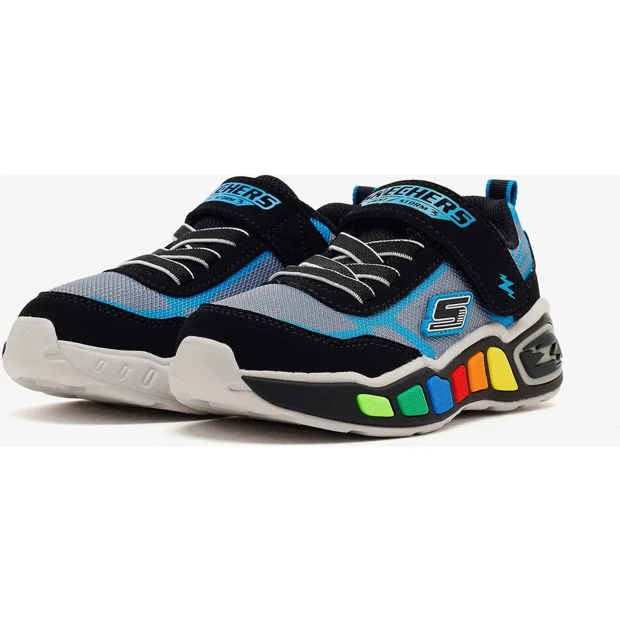 Кроссовки детские с подсветкой Play Scene Storm Brights Skechers, Черный — фото 3