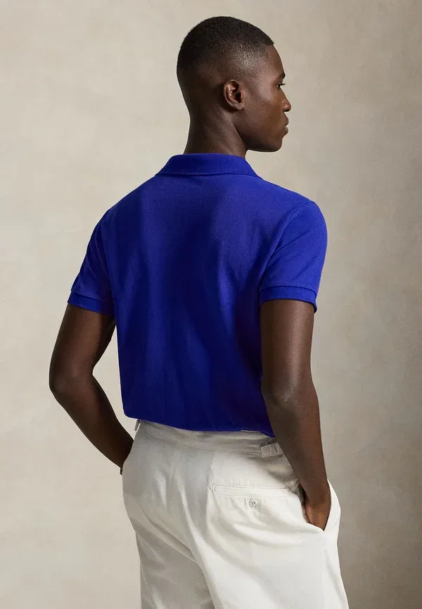 Поло хлопковое Slim fit polo shirt, Polo Ralph Lauren, Classic Azure — фото 3