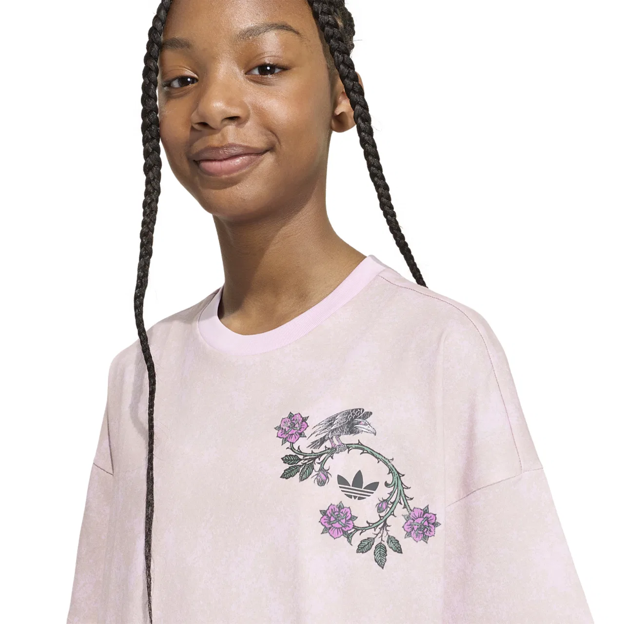 Детская футболка для девочек оверсайз Adidas Originals x Disney Villains OS Washed T-Shirt, Orchid Fusion — фото 3