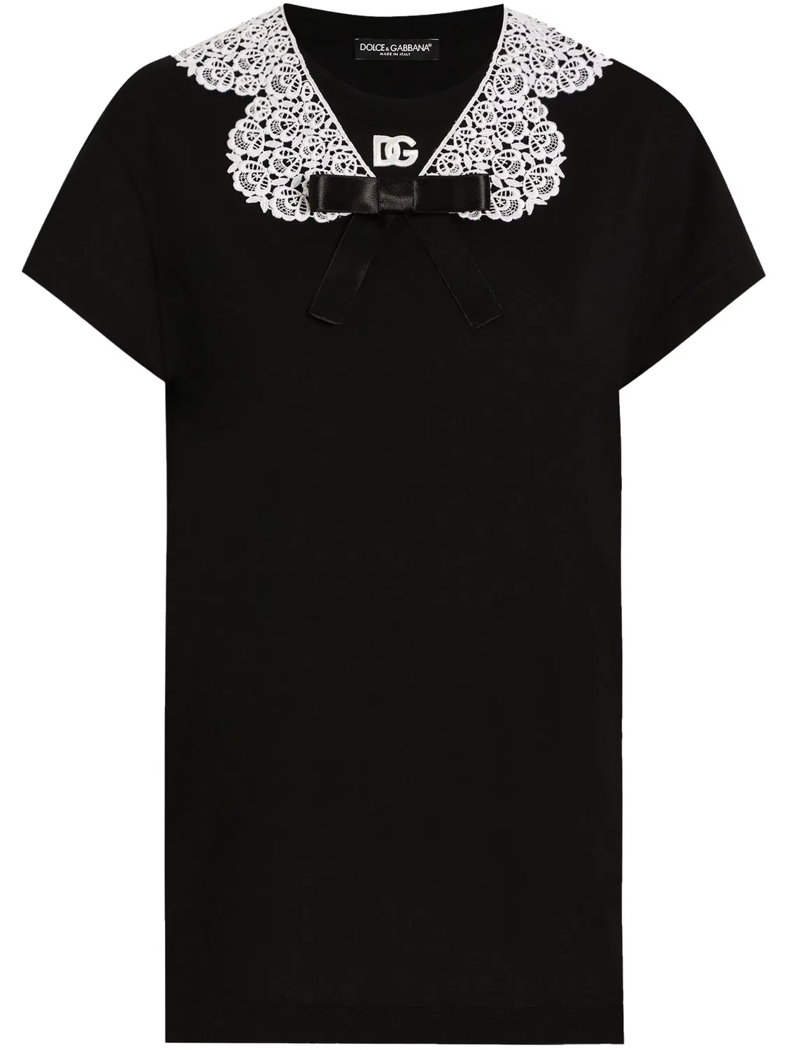 Блузка с кружевной отделкой Dolce & Gabbana, черный