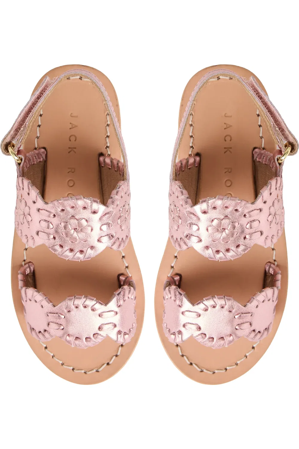 Сандалии детские с металлическим эффектом Lauren Slingback Jack Rogers, Rose Quartz — фото 4