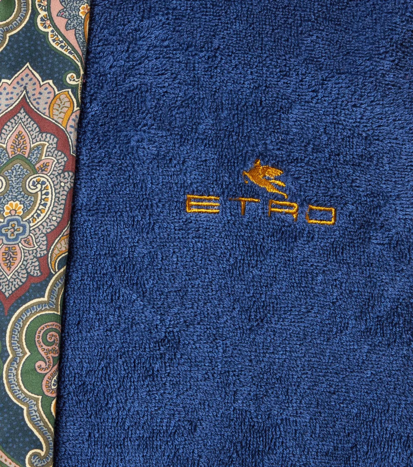 Махровый халат с узором пейсли Etro, синий — фото 2