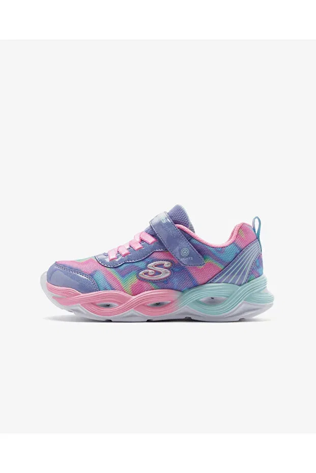 Детские кроссовки для девочек светящиеся Twi̇Sty glow - sorbet swi̇rl Skechers, Gravel/Multiple