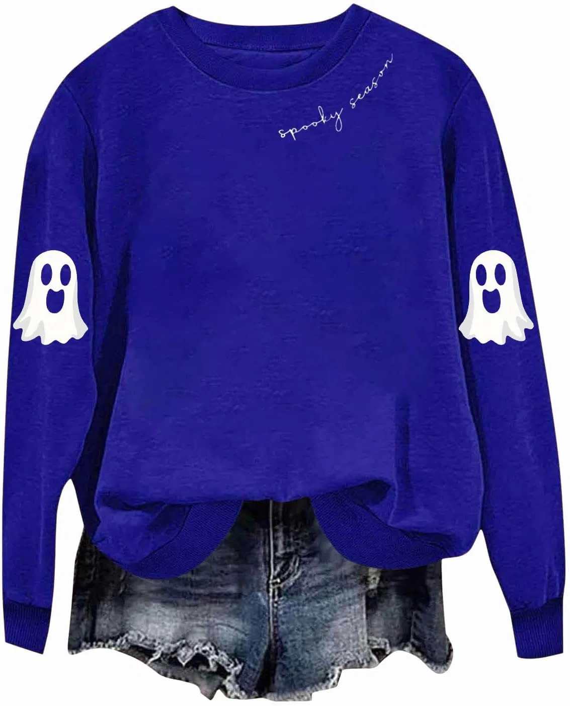 Женский свитшот с принтом Spooky Season, Bd Blue — фото 4