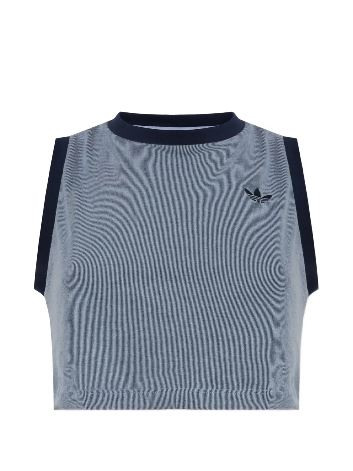 Топ в рубчик с вышивкой Trefoil Adidas, синий