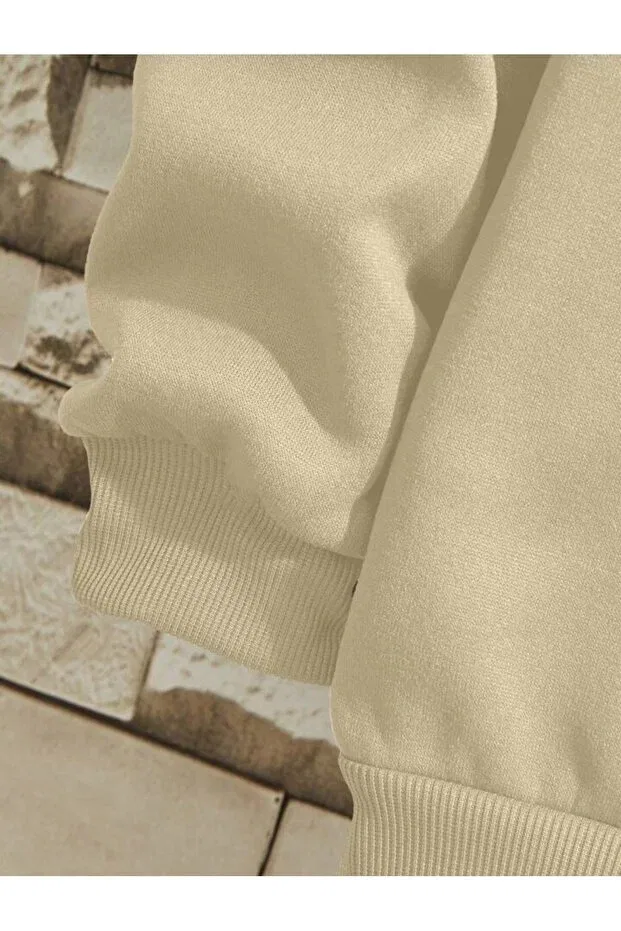 Детские свитшот для девочек хлопковый Serays Moda, Beige — фото 4