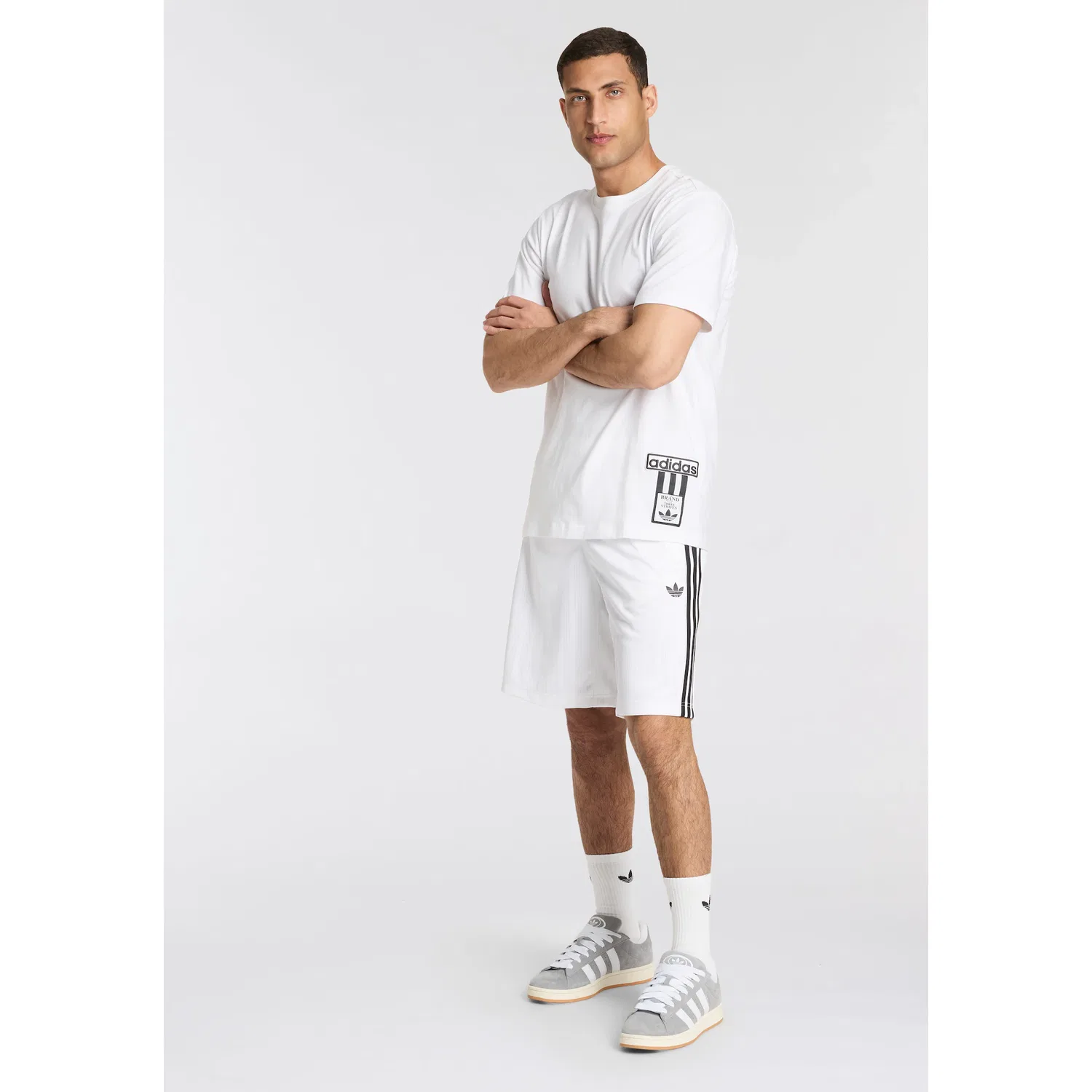 Мужские носки спортивные с логотипом Adidas Originals, White — фото 4