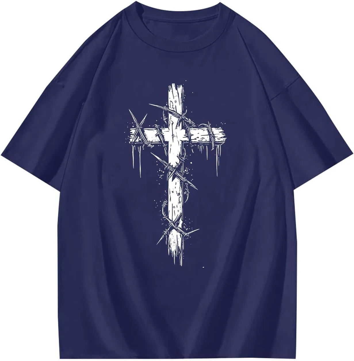 Мужская футболка с крестом Regular Fit, Dark Blue — фото 3