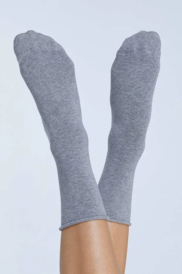 Детские носки хлопковые Gots Certified Organic Cotton Elastic-Free Unisex Socks Albero Natur, Gray Melange — фото 2