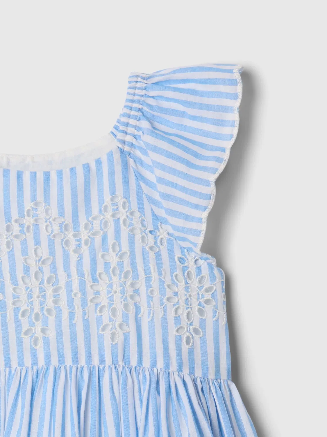 Платье в полоску Eyelet Dress Gap, голубая полоска — фото 3