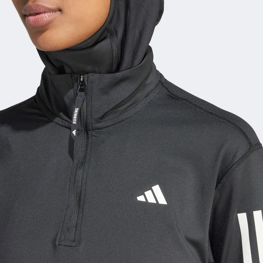 Куртка спортивная с полузастежкой Own the Run adidas, Черный — фото 4