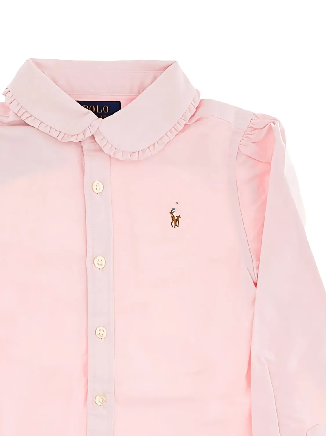 Рубашка с рюшами на манжетах Polo Ralph Lauren, розовый — фото 2